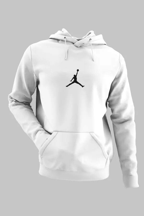 Air Jordan 05 Beyaz NBA Erkek Kapşonlu Sweatshirt - Hoodie