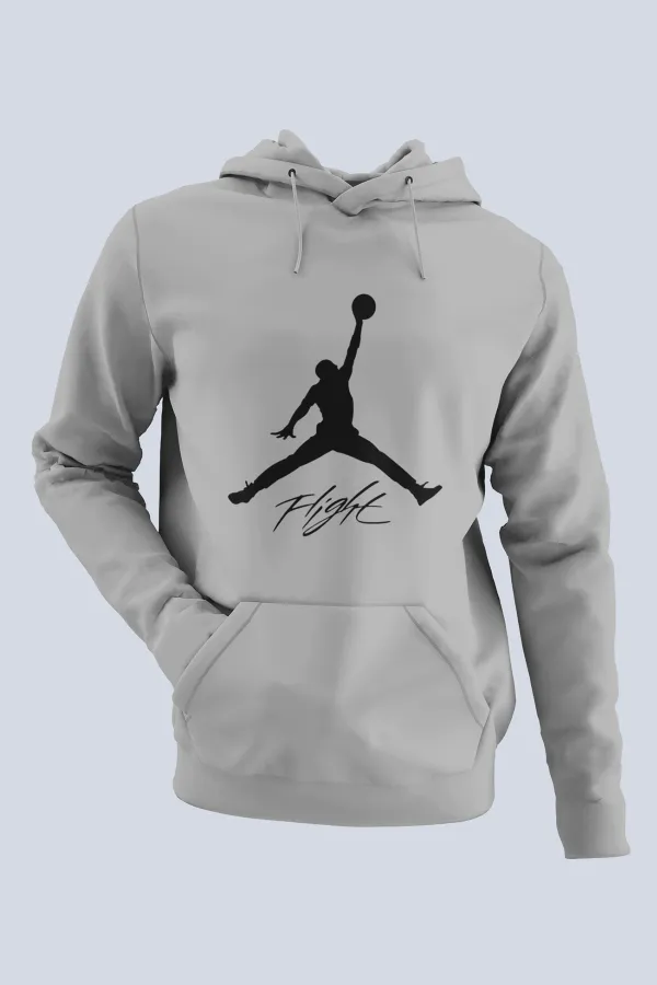 Air Jordan 06 Gri NBA Erkek Kapşonlu Sweatshirt - Hoodie