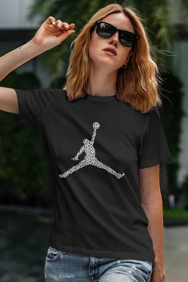 Air Jordan 16 Siyah NBA Kadın Tshirt - Tişört