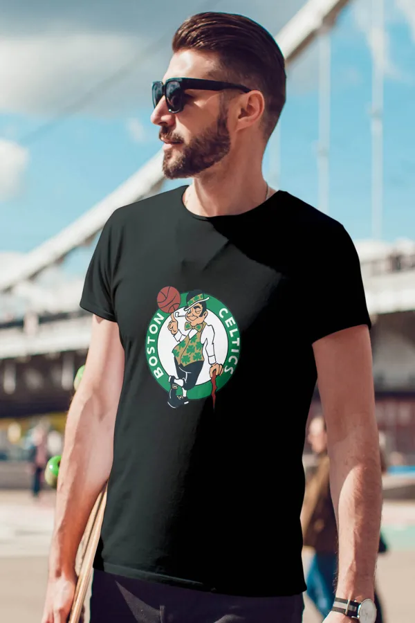 Boston Siyah Erkek Tshirt - Tişört